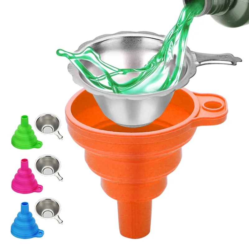 

3D printer accessories food grade silicone folding funnel stainless steel filter cleaning brush set of 12 pieces