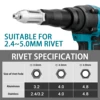 20000N Brushless Electric Rivet Gun No Battery 2.4~4.8mm Cordless Rivet Nut Gun Drill Insert Power Tools For Makita 18V Battery 4