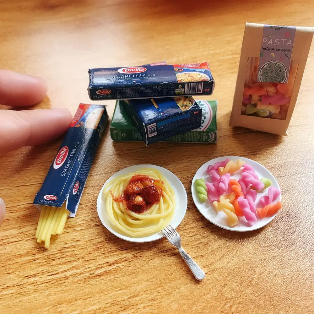 1 Bag 1/6 Scale Dollhouse Miniature Pasta Mini Spaghetti Noodles for Doll House Kitchen Play Toys Accessories 2
