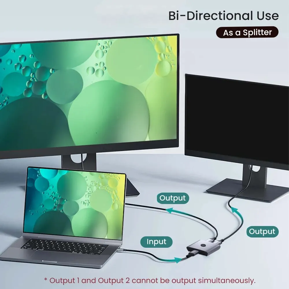 NIERBO 2 in 1 Out HDMI Bidirection Switch 4K@60Hz Splitter Switch Bidirectional HDMI Switcher Manual HD Hub for PC Xbox PS5/4/3 Best Sellers In Consumer Electronics