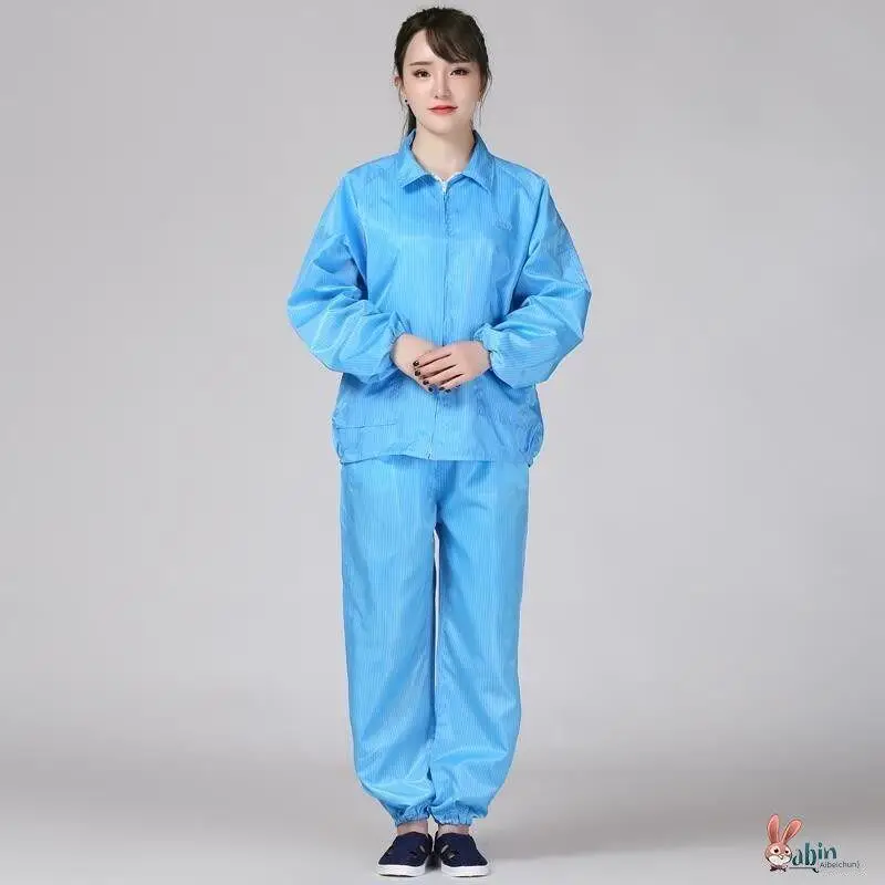 정전기 방지 작업복 유니섹스 블루 방진 화이트 클린룸 슈트 분리형 디자인 겨울용 얇은 모델 보호복