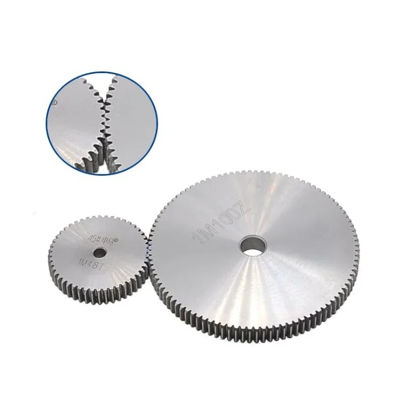 45# Steel Spur Gear 1 Modulus 26/27/28/29/30/31/32/35/36/40/45/50/60 T teeth Metal Transmission Motor Gear motor gear transmission gear