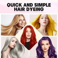Ensemble de teinture pour cheveux colorée, 12 couleurs disponibles, sûrs et durables, unisexe adulte, coiffure normale, Kit de teinture pour cheveux, couleur de cheveux festive 5