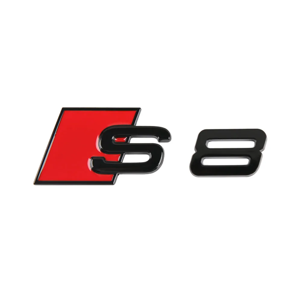 Per Audi S8 Lettering Emblem Sticker Logo Flat Badge Car Black Gloss Auto