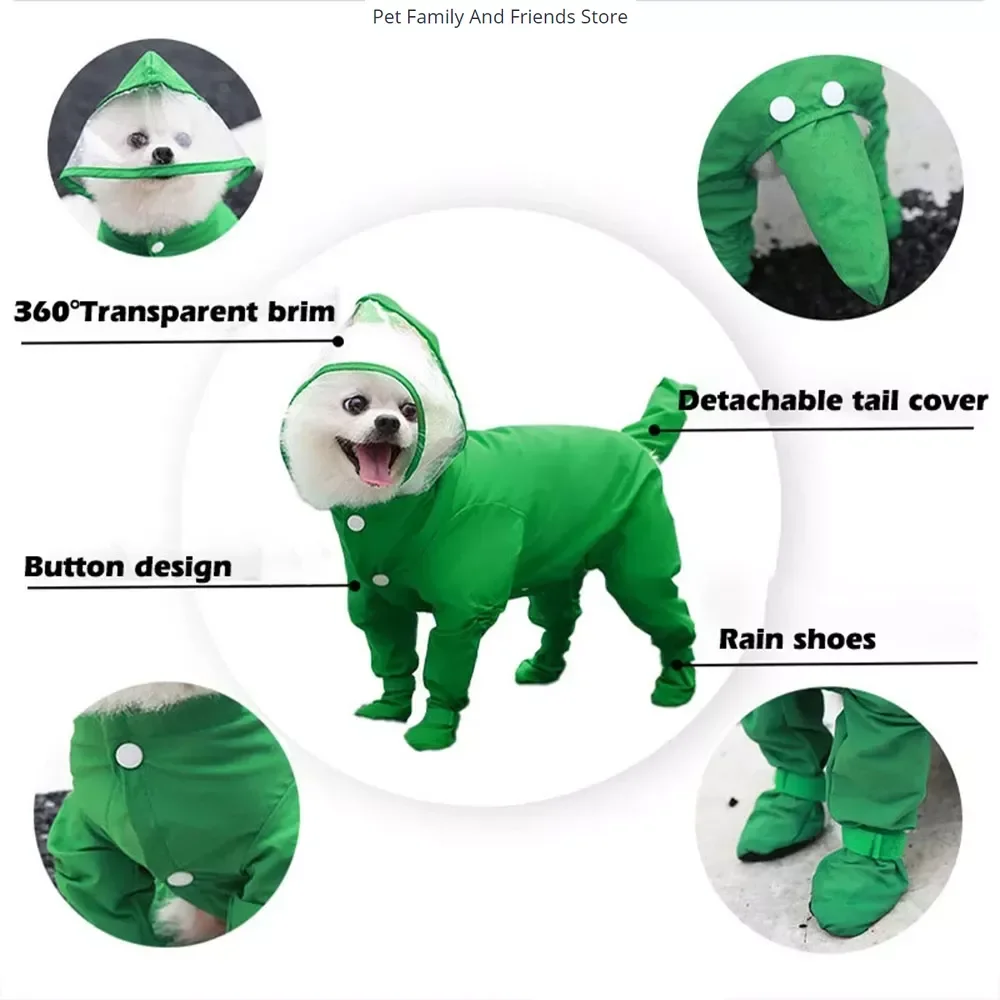 Dog Clothes Frogdog Rain Suit Waterproof Dog Clothes Small Dog