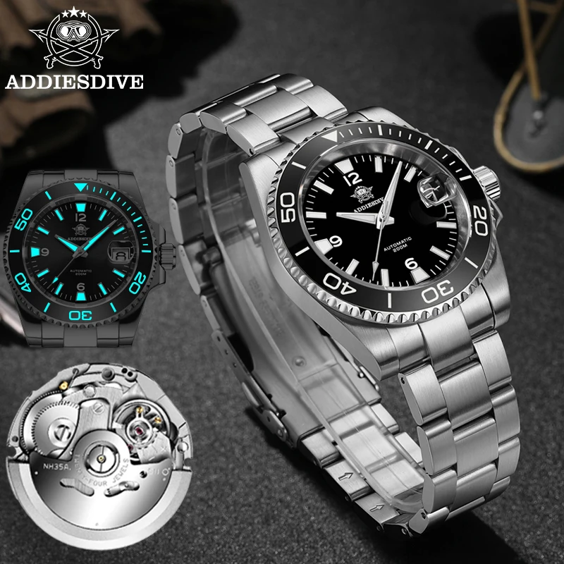 ADDIESDIVE AD2085 Automatic Mechanical Watch reloj hombre Japan
