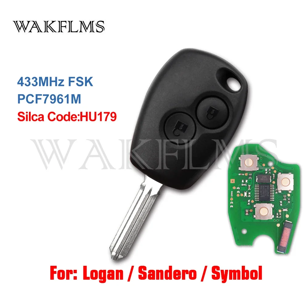 PCF7961M HU179 Remote Car Key Fob for Renault Trafic Sandero Logan Symbol Dacia Duster Logan Sandero 2012 2013 2014 2015