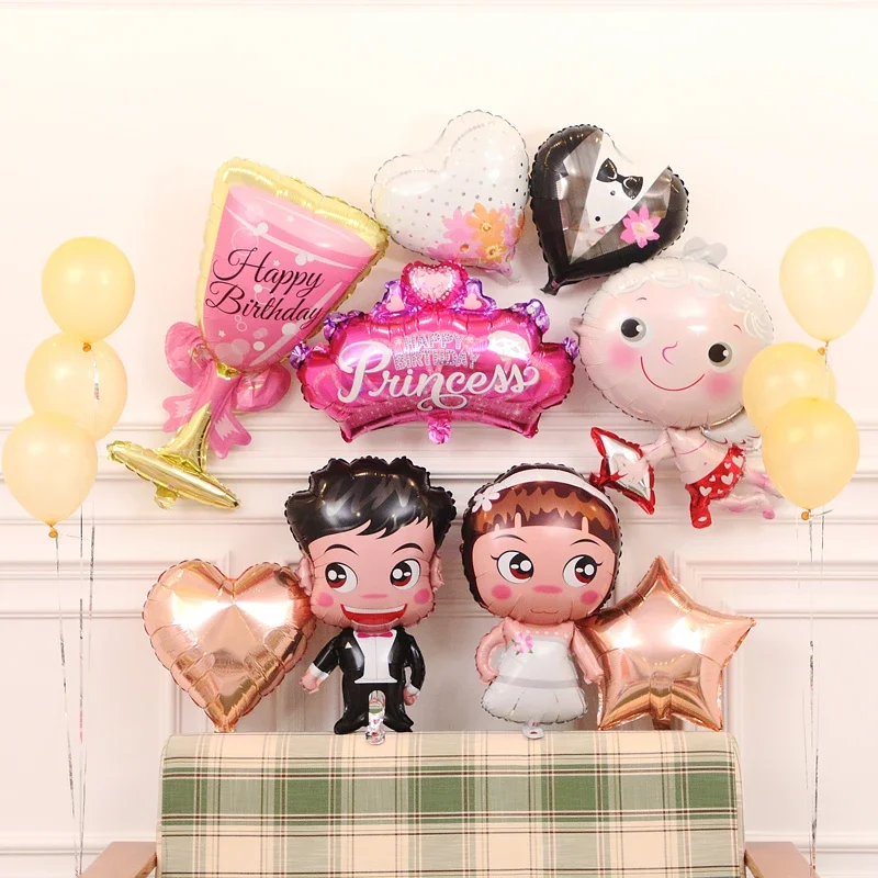 

Bridal Party Supplies Wedding Decoration Foil Balloon Just Married Inflatable Ball Wedding Party Balloons Groom Bride