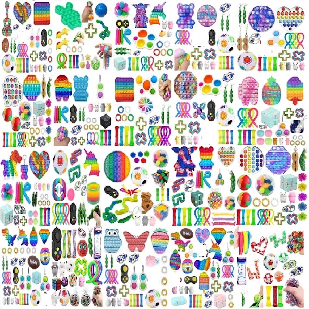 100 Designs Fidget Toy Set Box Sensory Fidget Toys Pack for Kids Adults