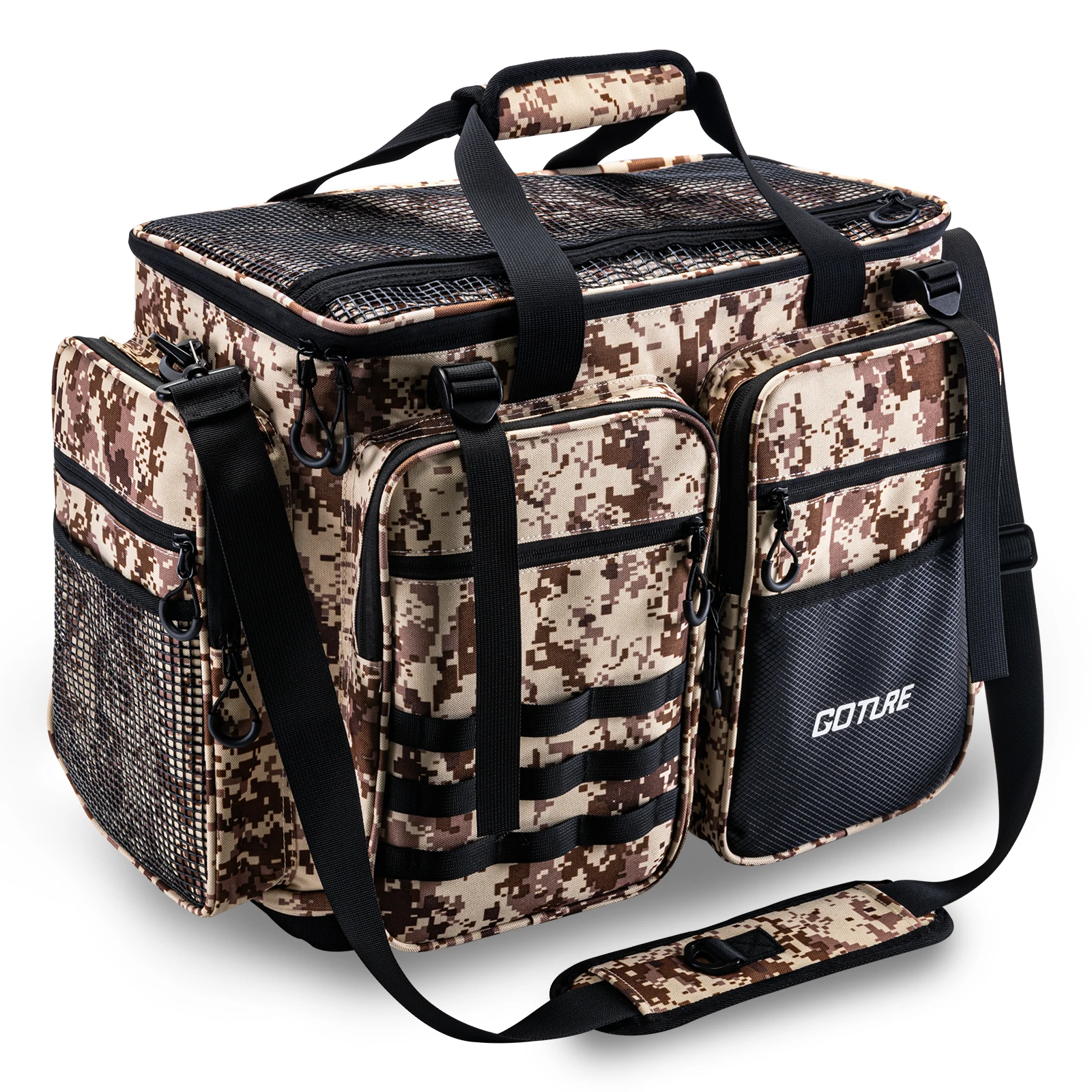 GotureBlackCamouflageFishingTackleBag5329385cmNylonLarge