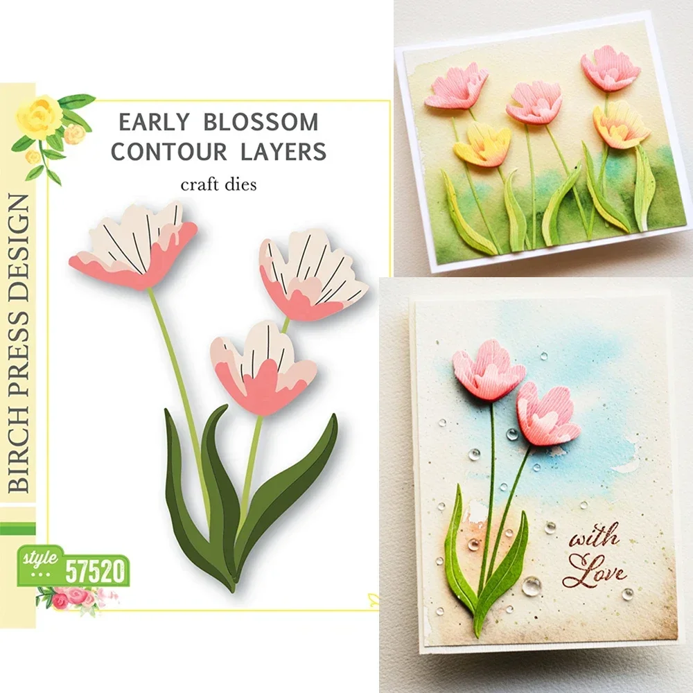 

Ранние цветущие Контурные слои штампы вырезанные формы «сделай сам» Скрапбукинг изготовление бумаги резаки ручная работа