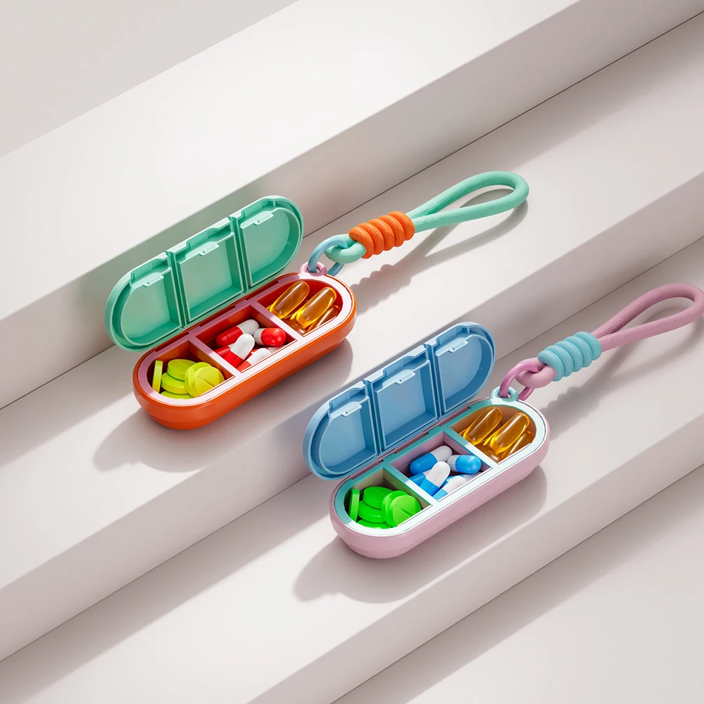 Portable Colorful Medicine Case - Compact Travel Pill Organizer