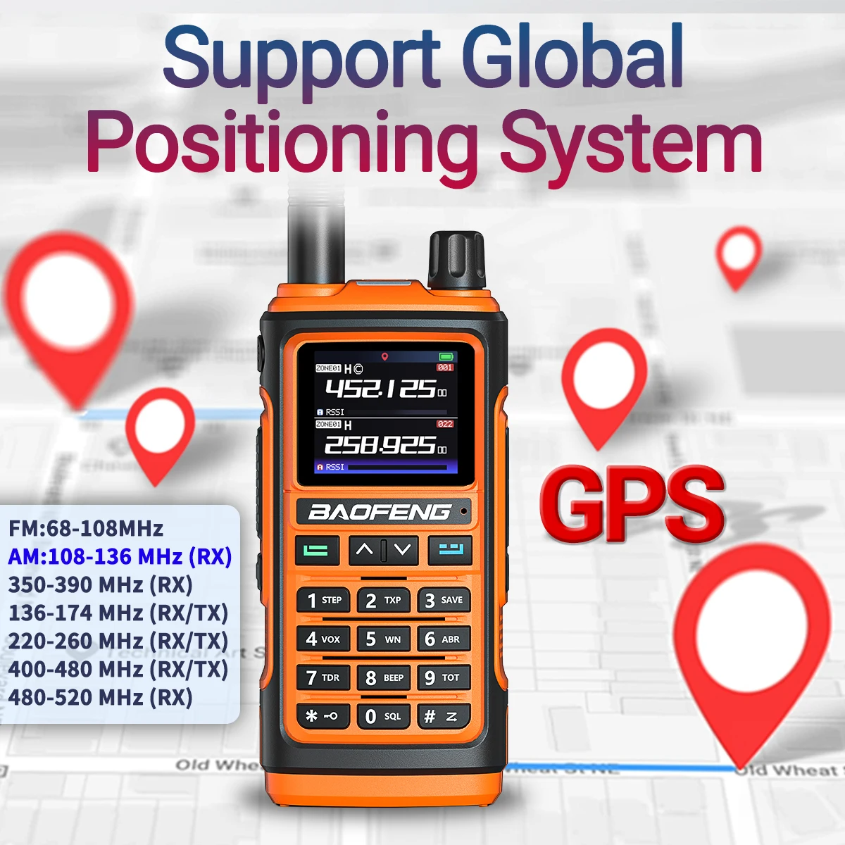 Baofeng UV-17 Pro GPS Walkie Talkie Long Range Wireless Copy Frequency Portable Rechargeable UV K5 UV-5R Ham Two Way Radio 3