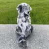Australian Shepherd Dog High Fidelity Cute Plushie Dogs Plush Toys Lifelike Animals Simulation Stuffed Doll Toy Gifts For Kids 6