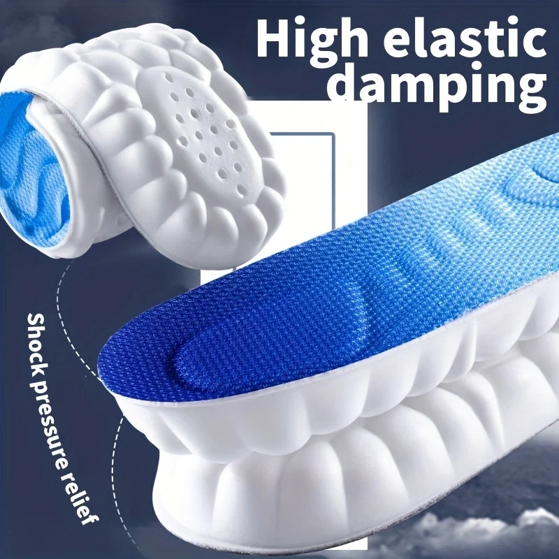 4D Sport Insoles Soft Breathable High-elasticity Shock Absorption Running Shoe Pad For Men Women Latex Massage Insole sport insoles