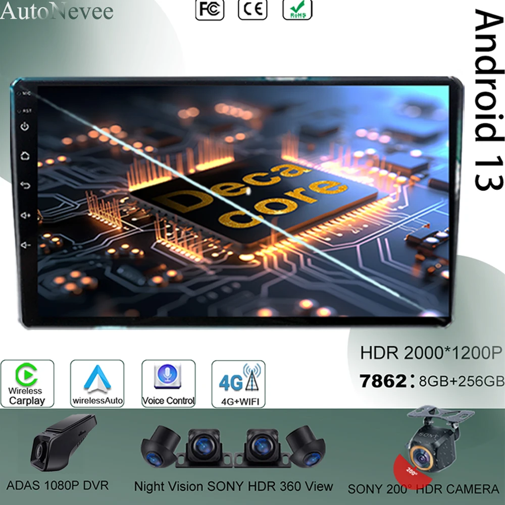 Car Android 360 ° Surround View Camera Driving Per Lettore Multimedale Universale Android Bt Monitor Autoradio Gps Hdr Qled