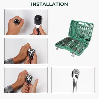 72 Teeth 151/216PCS Professional Auto Repair Tool Set, Home Hardware Hand Tool Set, Auto Repair Set Tool Box Best Gift for Fathe 5