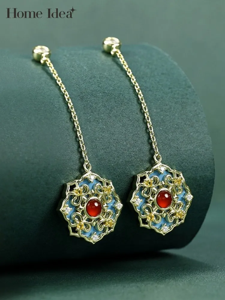 

Vintage Gorgeous Elegant Designer Women Pendant Earrings 925 Silver Calaite Fine Jewelry Gift For Women