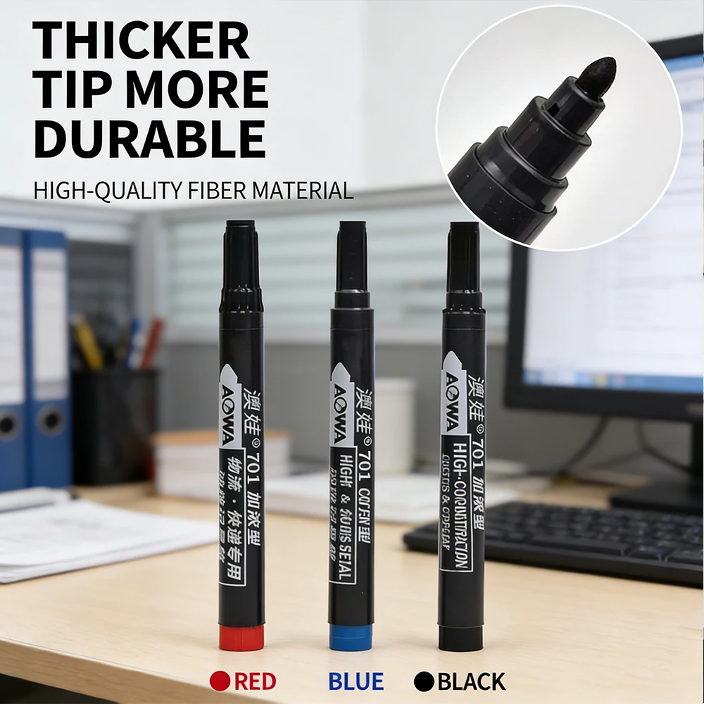 10 PCS 유성 방수 영구 마커 펜 빠른 건조 검정 파란색 빨간색 잉크 학교 사무용품 용품