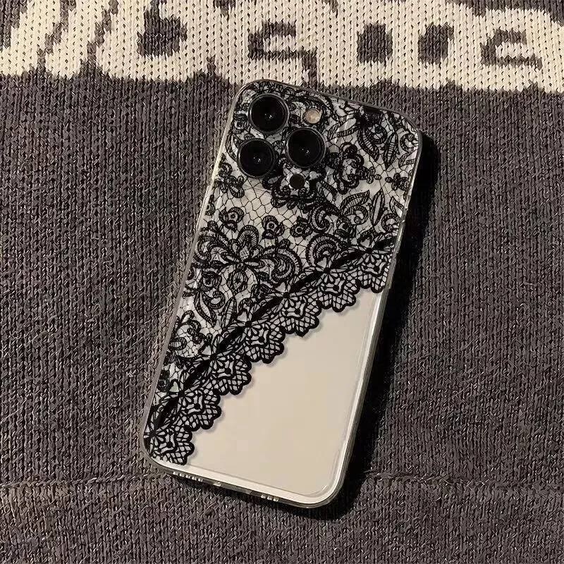 Elegant Vintage White Lace Floral Phone Case