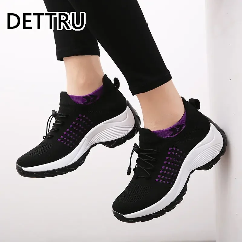 Women's walking shoes Fashion Sock Sneakers Breathe Comfortable Nursing Shoes Casual Platform Loafers Non-Slip