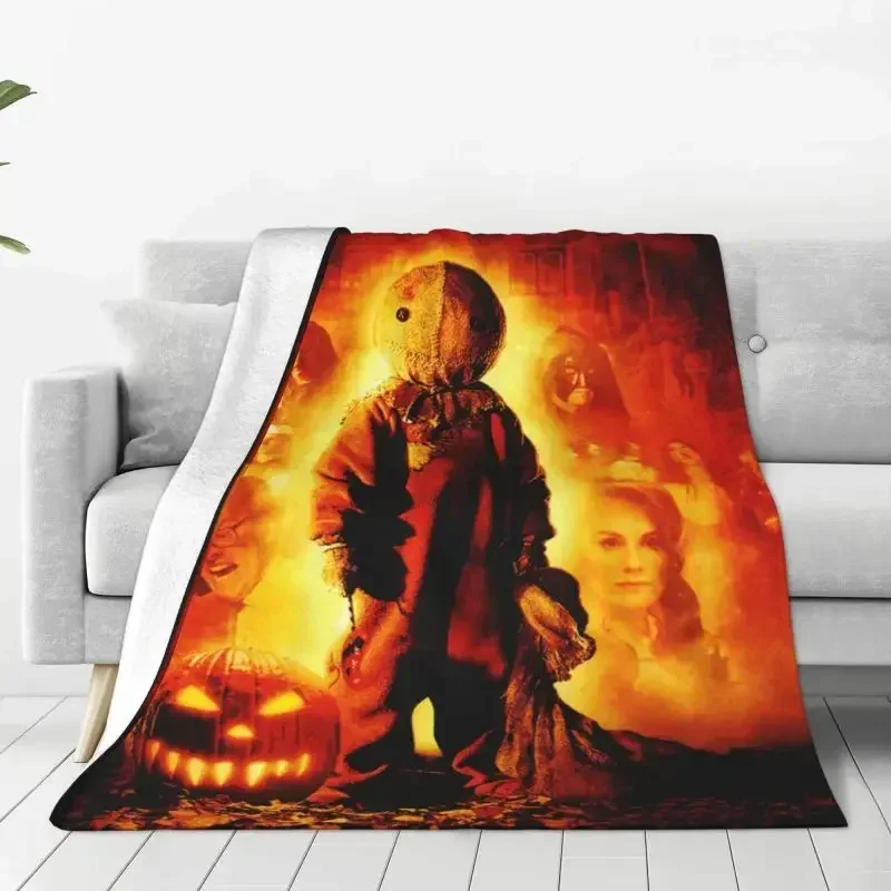 Halloween Trick R Treat Sam Pumpkin Warm Flannel Throw Blanket for Bedroom Office Bedspreads S86882913f7a24ca38e502e2a7d9e9f92f