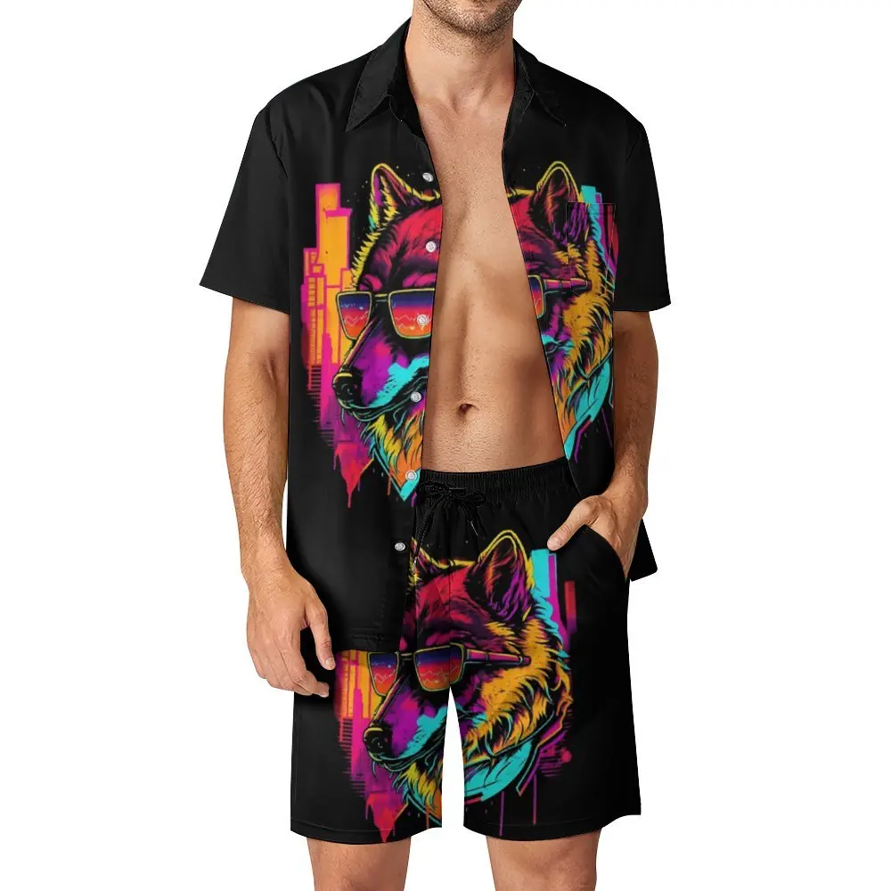 

Russian Gangster Wolf Nu Pogodi 4 Men's Beach Suit Graphic Cool 2 Pieces Suit High Grade Shopping USA Size