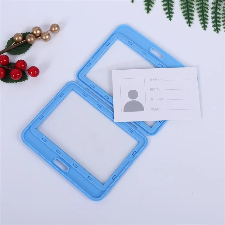 Cool Vertical Two-Sided Rigid Credit Card Size Badge Holder Lanyard Launch Event Exhibition Staff Credentials Tag ID Card Holder
