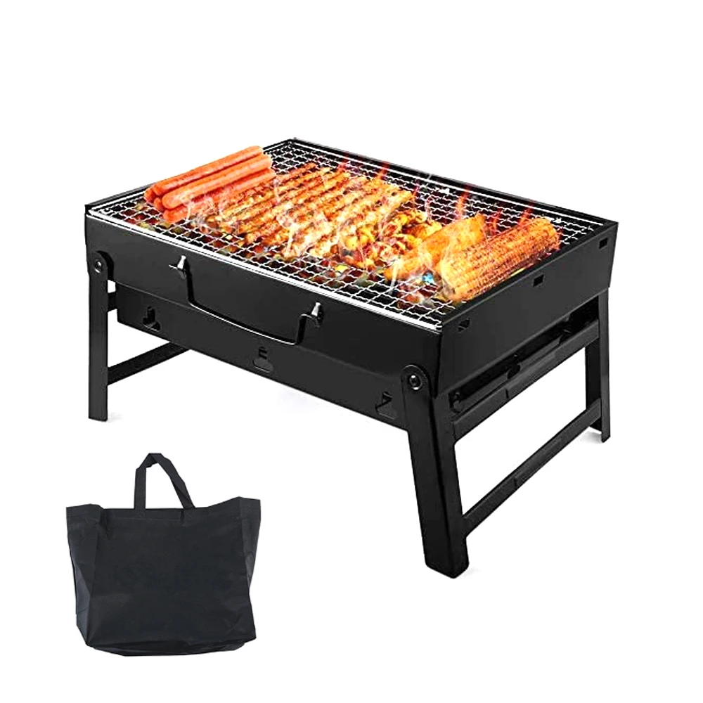 Griglia Per Barbecue Portatile In Acciaio Inossidabile Per Barbecue A Carbone, Cucina All'Aperto Campeggio Picnic Beach