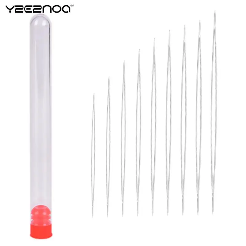 

9Pc Steel Long Big Eye Curved Beading Needles With Needle Pearl Threading String Cord Jewelry Tool Bracelet Necklace Making Tool