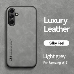 Elegant Faux Leather Phone Case in Light Luxury Design - Galaxy A27 (Light grey)