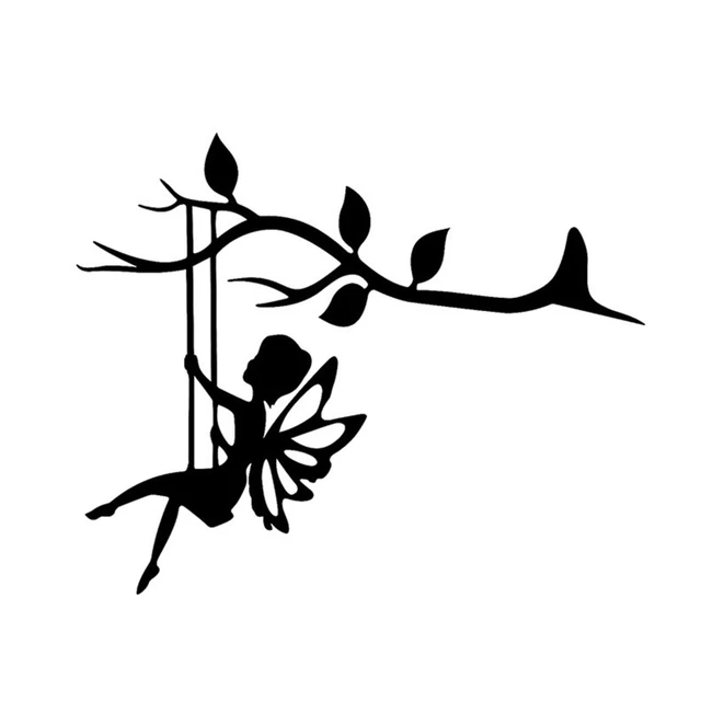 Kreatív Lengő Pillangó Tündérek Fémszobor Művészet Sziluett Fa Függő Dekoráció Kültéri Kerti Hátsó Udvarok - Image 6