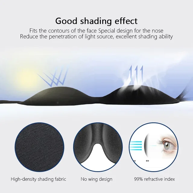 3D Sleeping Eyepatch Mask Block Out Light Eye Mask Soft Cover Rest Relax Sleep Aid Women Men Portable Blindfold Travel Eyepatch 4