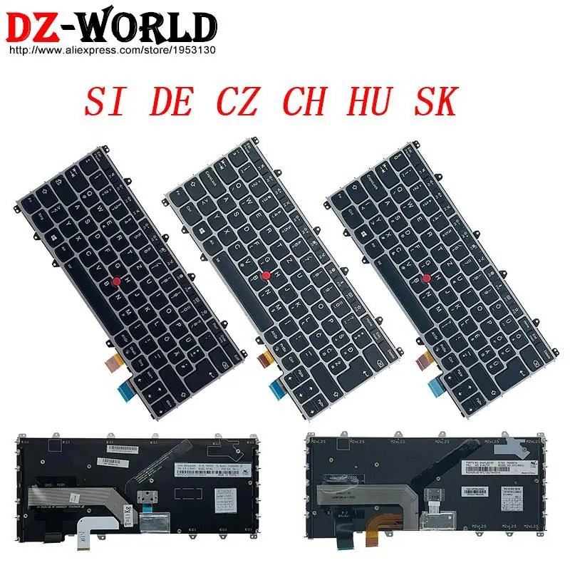 

Silver SI DE CZ CH HU SK QWERTZ Backlit Keyboard For Lenovo Thinkpad X380 Yoga 370 S1 4th Laptop 01AV741 01AV728 01AV724 01AV743