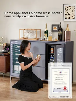 XL Ice Bar Counter Red Wine Cabinet Ultra-Thin Sideboard Refrigerator Integrated Home Appliance Set Living Room Tea Refrigerator