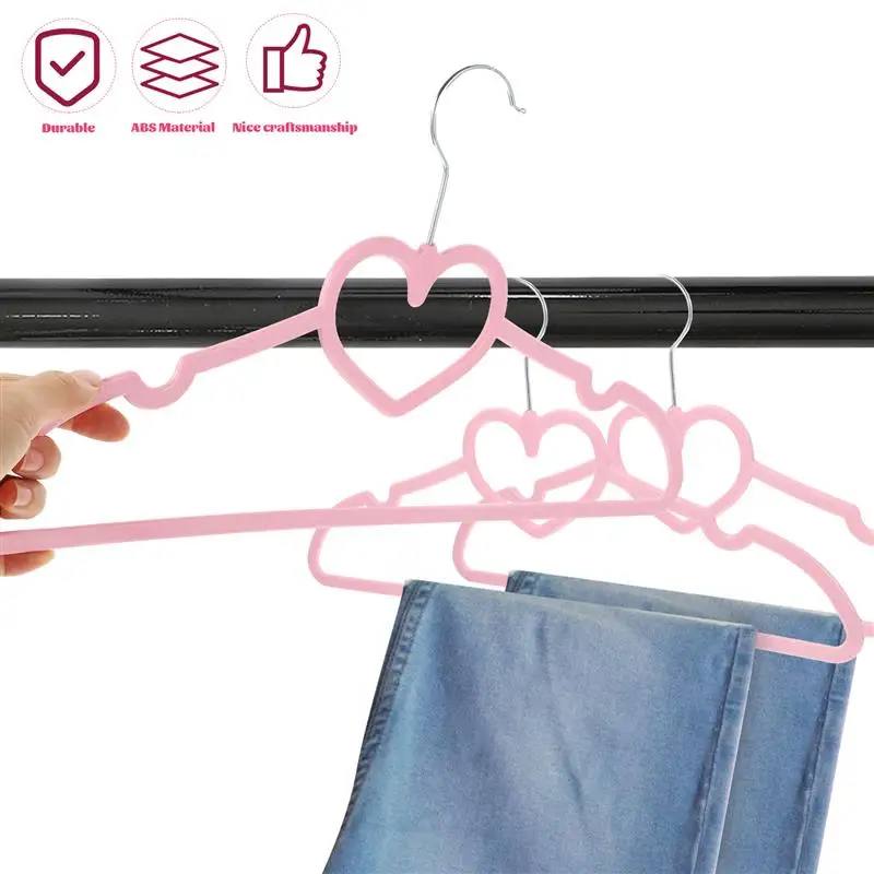 Clothes Hanger 10/15/20PCS Mini Mini Drying Rack Hanger ABS Heart Pattern Flamingo Stir Sticks for Adult Children Clothing Hanging Supplies