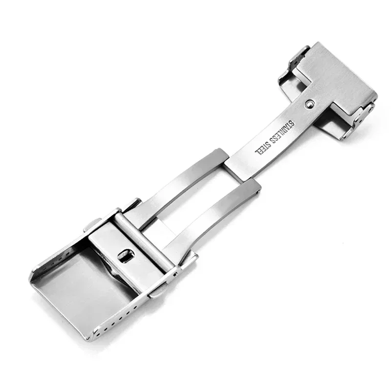 316L 솔리드 스테인레스 스틸 시계 밴드 접이식 버클 16mm 18mm 20mm 22mm 더블 푸시 나비 안전 걸쇠 시계 액세서리