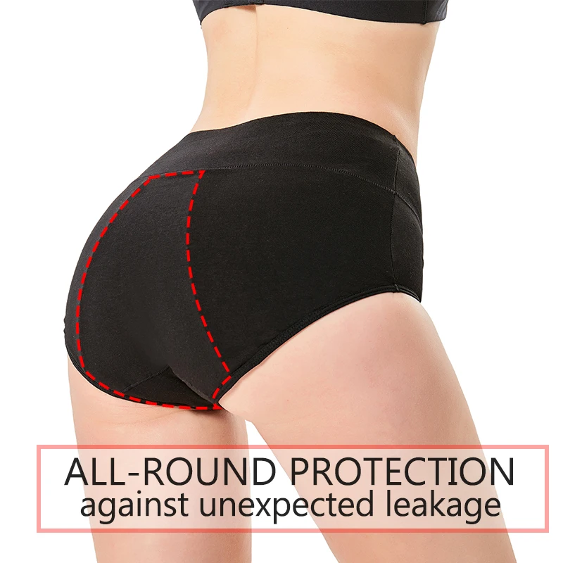 Mutandine Mestruali In Pizzo 4 Strati A Prova Di Perdite: Biancheria Intima Donna, Nero, Taglia Small - 3