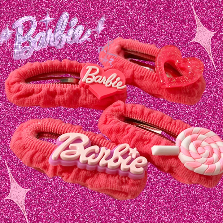 

Barbie Hairpins Kawaii Trendy Movie Decoration Y2K Style Hair Ornaments Lovely Pink Girls Kids Gift Fashion Cute Sweet Girlish