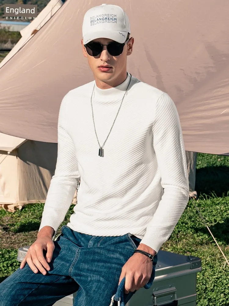 

British Baron Twill Sweater Half High Neck Knit