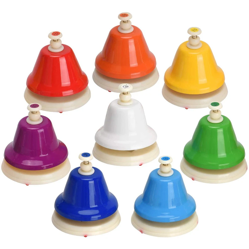 

Desk Bells, 8 Notes Diatonic Metal Hand Bells, Rainbow Music Bells, Musical Learning Teaching Percussion Instrument