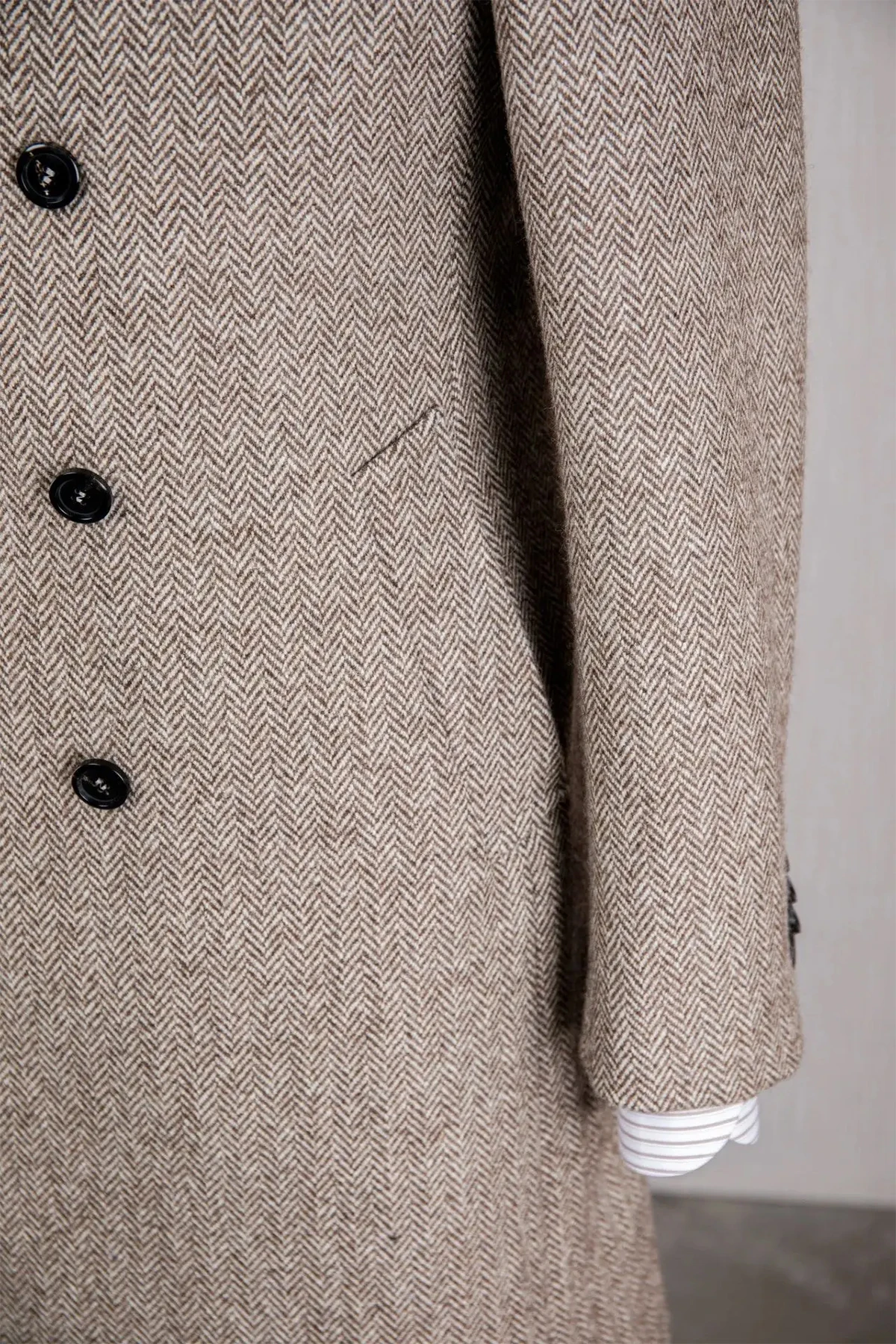 Winter Luxury Long Coat For Men Herringbone Notch Lapel Double Breasted Groom Wear Slim Fit Business Office 2 Pcs Jacket Pants