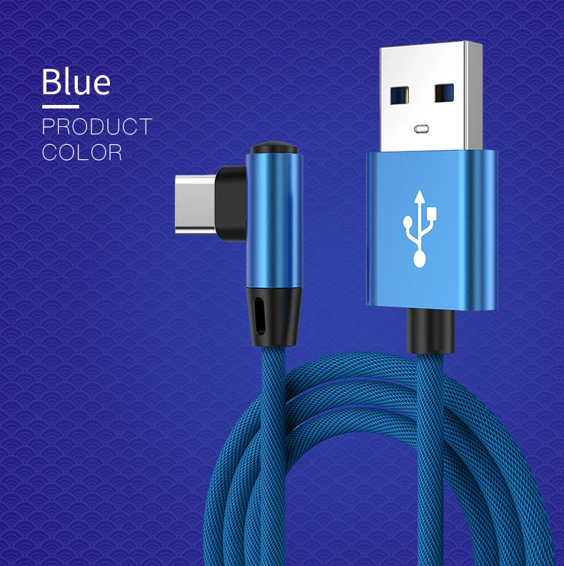 Fast Charging 5A USB C Cable with 90 Degree Elbow Design