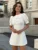 Elegant Slim Mini Dress Women Lace Short Sleeve Doll Collar Button Splice Autumn Fashion Classic Office Dresses Female