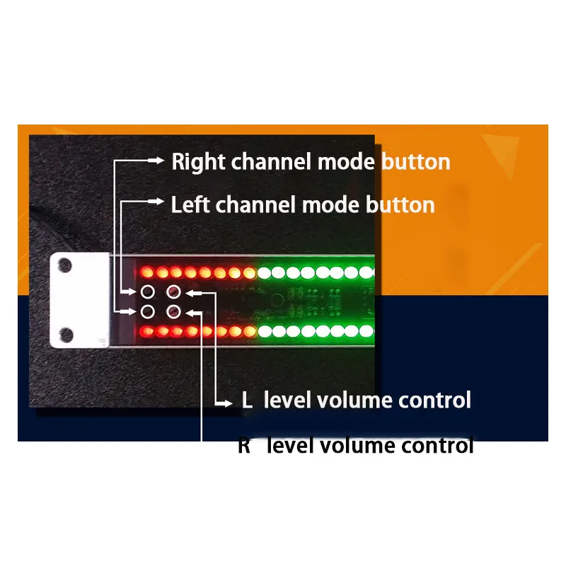 Polegada Gabinete Tipo128 Led Indicador de Nível Controle Som Estéreo Áudio Usb Música Espectro Eletrônico vu Medidor Ritmo Volume 19 - Imagem 5