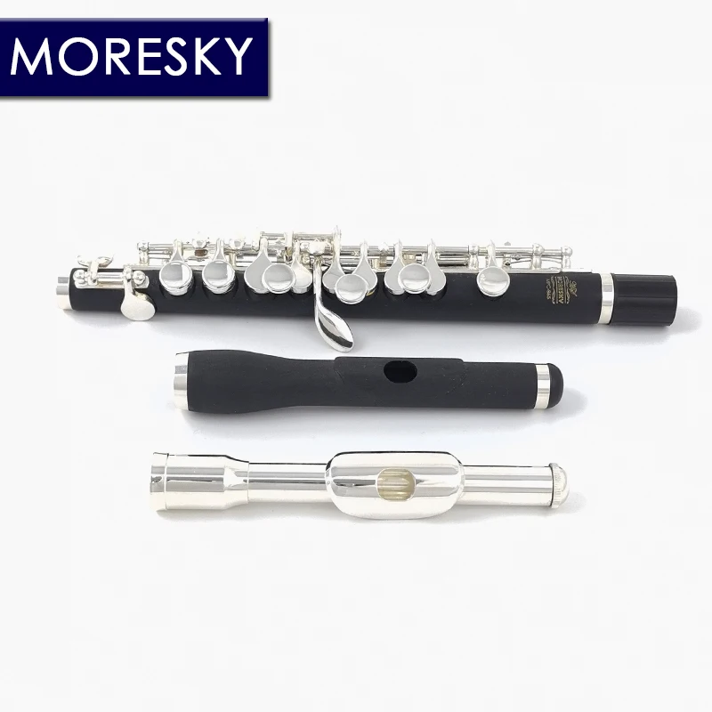 C Key Flute MORESKY Piccolo C Key Cupronickel Half-size Flute Silver Plated Body Material ABS Resin MPC-865