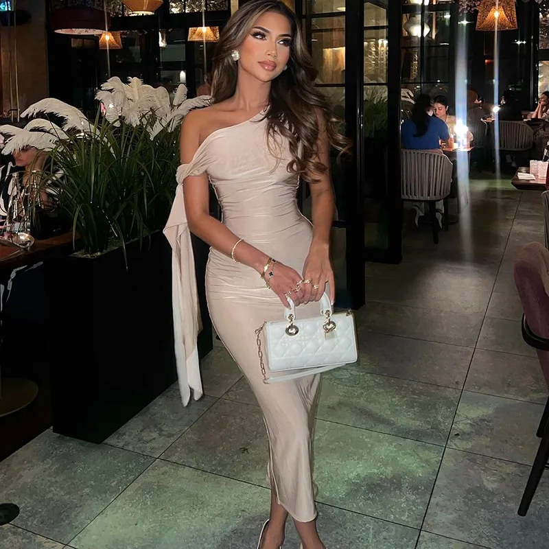 Off-Shoulder Patchwork Slim Dress Women's Bandage Sleeveless Backless Fashion Elegant Party Dress New Female Long Dress