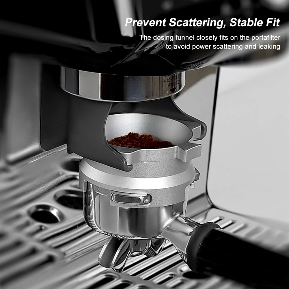 

54mm Espresso Dosing Funnel Aluminum Alloy Dosing Ring Rotate and Lock Reusable Ring for Breville 8 series Espresso Machine