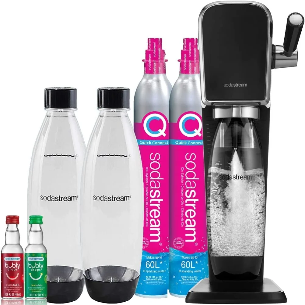 SodaStream Art Sparkling Water Maker Bundle (Black), with CO2, DWS Bottles, and Bubly Drops Flavors,Soda Makers 800ml anti gravity usb air humidifier ultrasonic levitating water drops cool mist maker led smart display