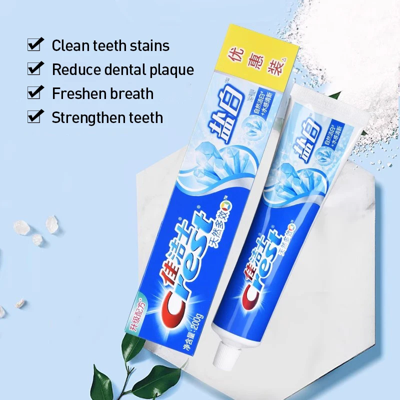 Crest Salt Whitening Toothpaste Adult Teeth Whitening Dental Tooth Paste Oral Hygiene Clean Fresh Breath Mint toothpaste 200g
